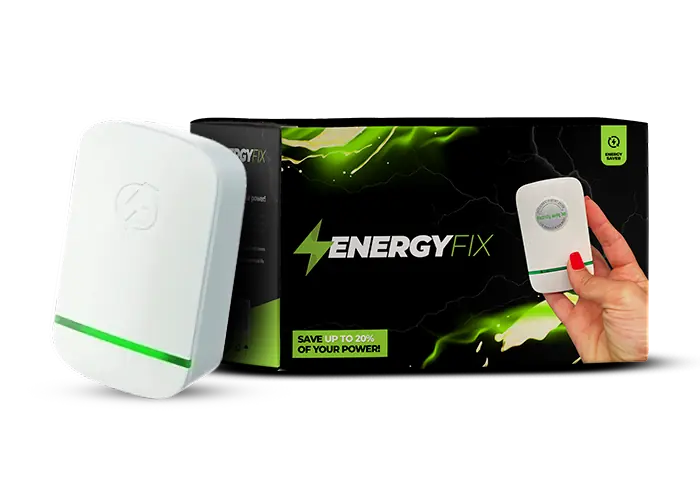 EnergyFix energy saving device plugged into wall outlet